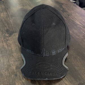 Balenciaga Black Distressed Cap